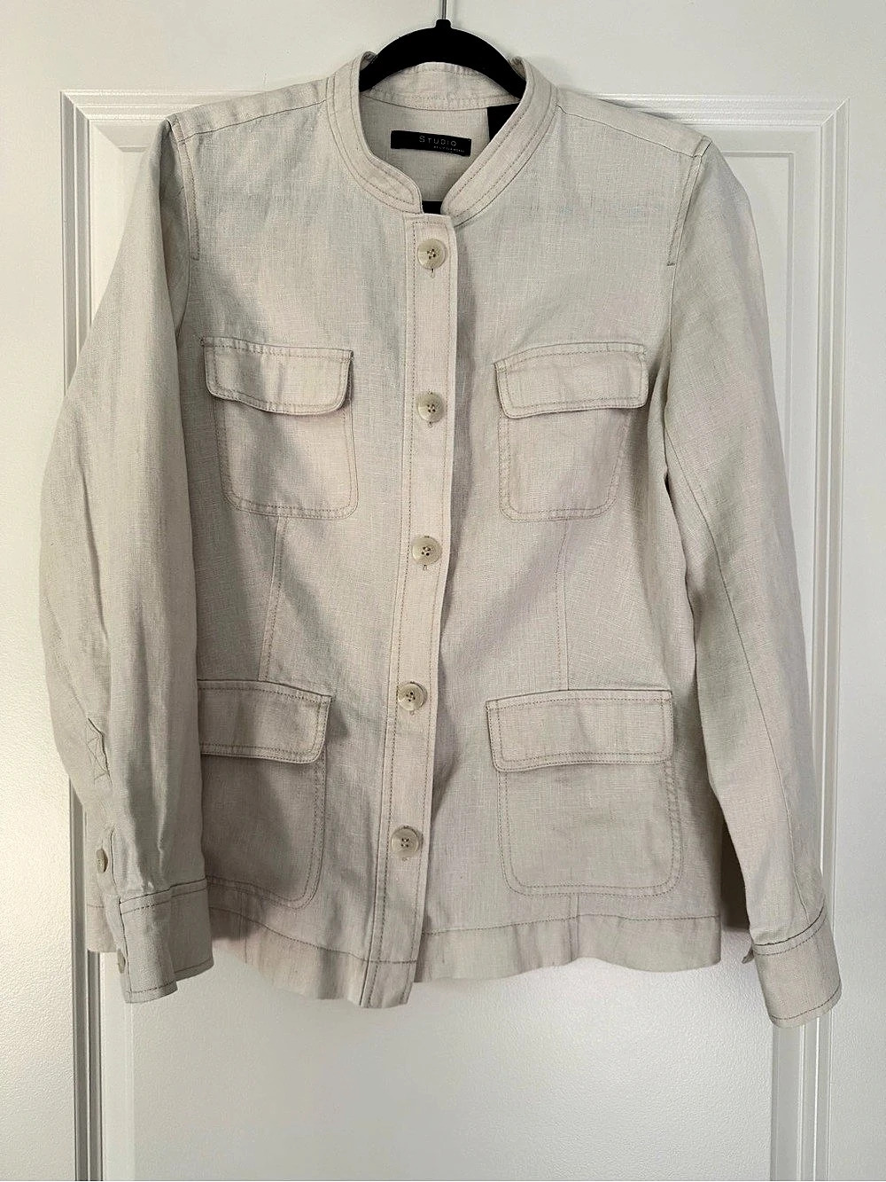 Studio by Liz Claiborne Utility Jacket Linen Blend Large
